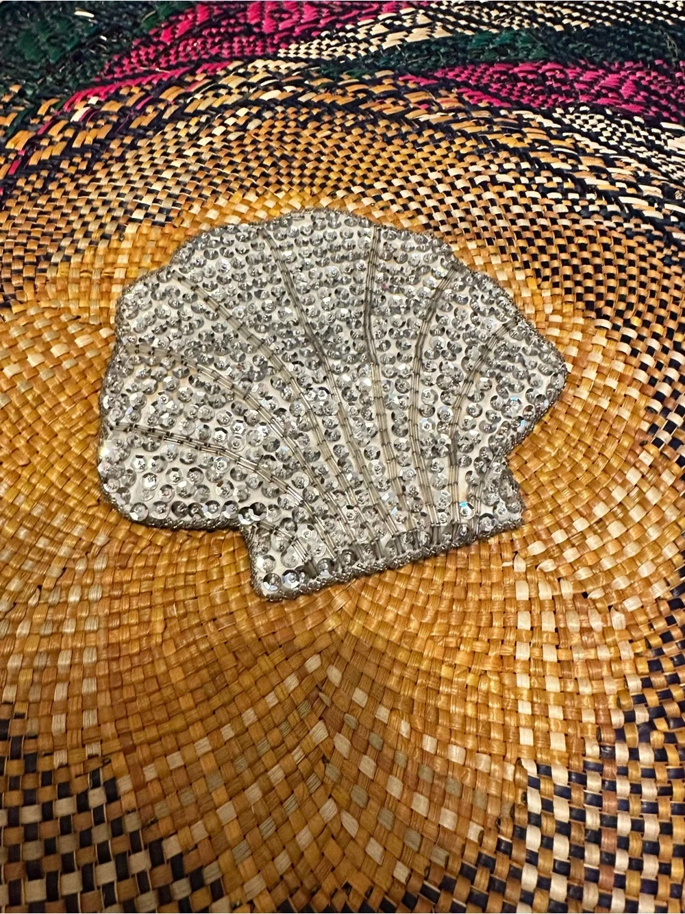 Vintage Sequenced Seashell Mini Clutch